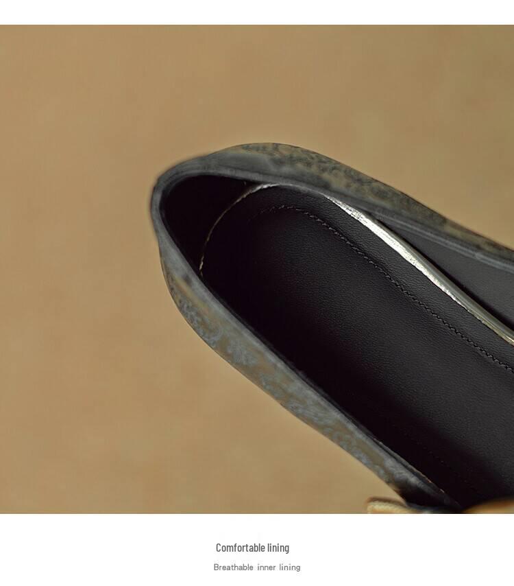 2024 Spring Retro Chinese Style Women's Square Toe Mary Jane Heels