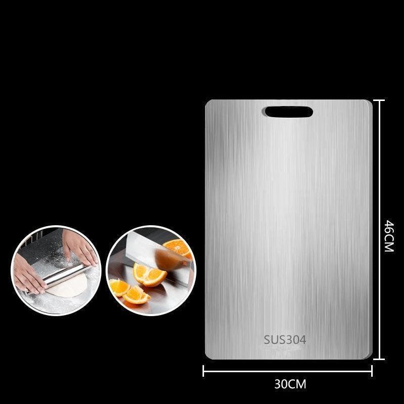 Antibacterial 316 Stainless Steel Double-Sided Cutting Board - Large, Thick, and Mildew-Proof