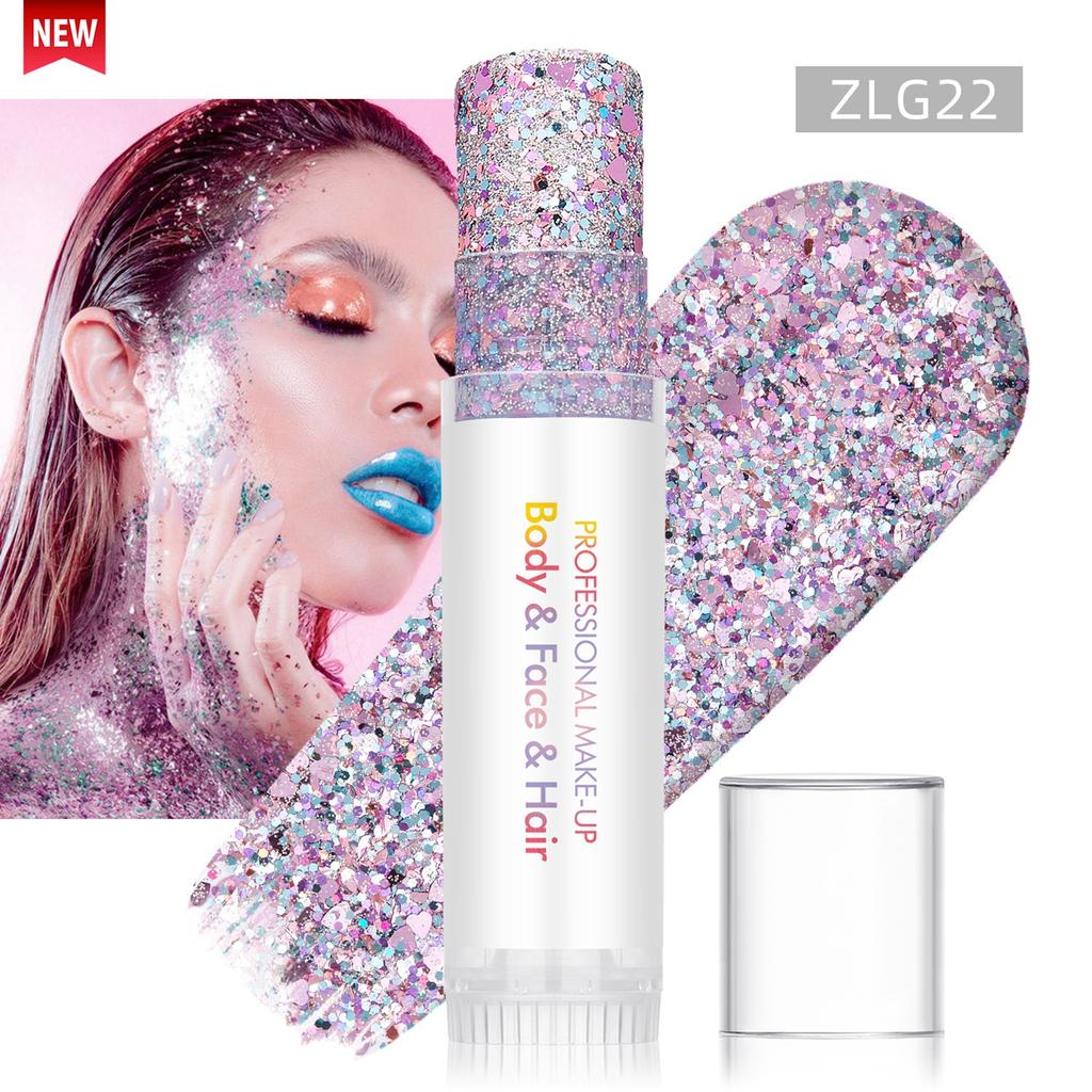 Stick Glitter Corpo, Pittura Facciale, Gel Paillettes, Trucco Sirena, Carnevale Festival Musicale, Capelli, Ombretto, Trucco.