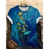 Summer Round Neck Flower Pattern 3D Print Top Fashionable Casual Short Sleeved Women's T-shirts
