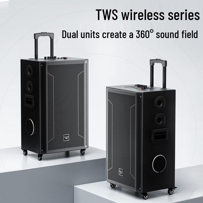 Newsmy N538 15-inch Portable Bluetooth Trolley Speaker CN plug (adapter included) (CN version)
