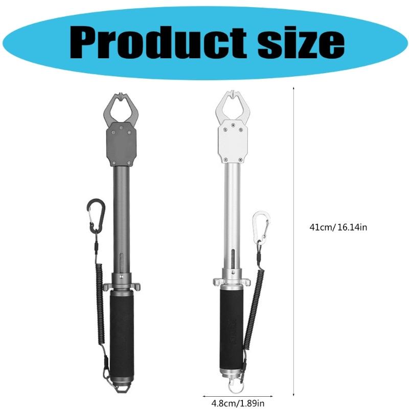 Fishing Pliers Lip Grip Fish Controller Aluminum Alloys Fish Lip Grabber Fish Body Clamps with Nonslip Handle & Lanyard