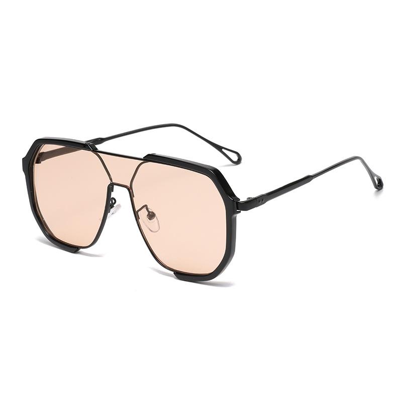 Fashion Double Beam Large Frame Polygonal Sunglasses Fashion Concave Style Sunglasses 31758