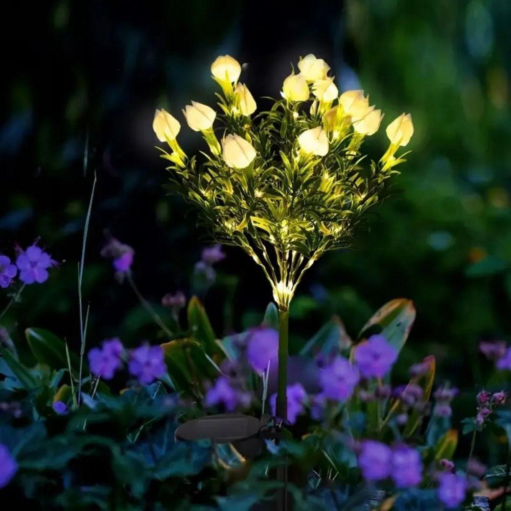 Realistic Outdoor Solar Garden Light 42LED Waterproof Landscape Lamp  Patio Decor