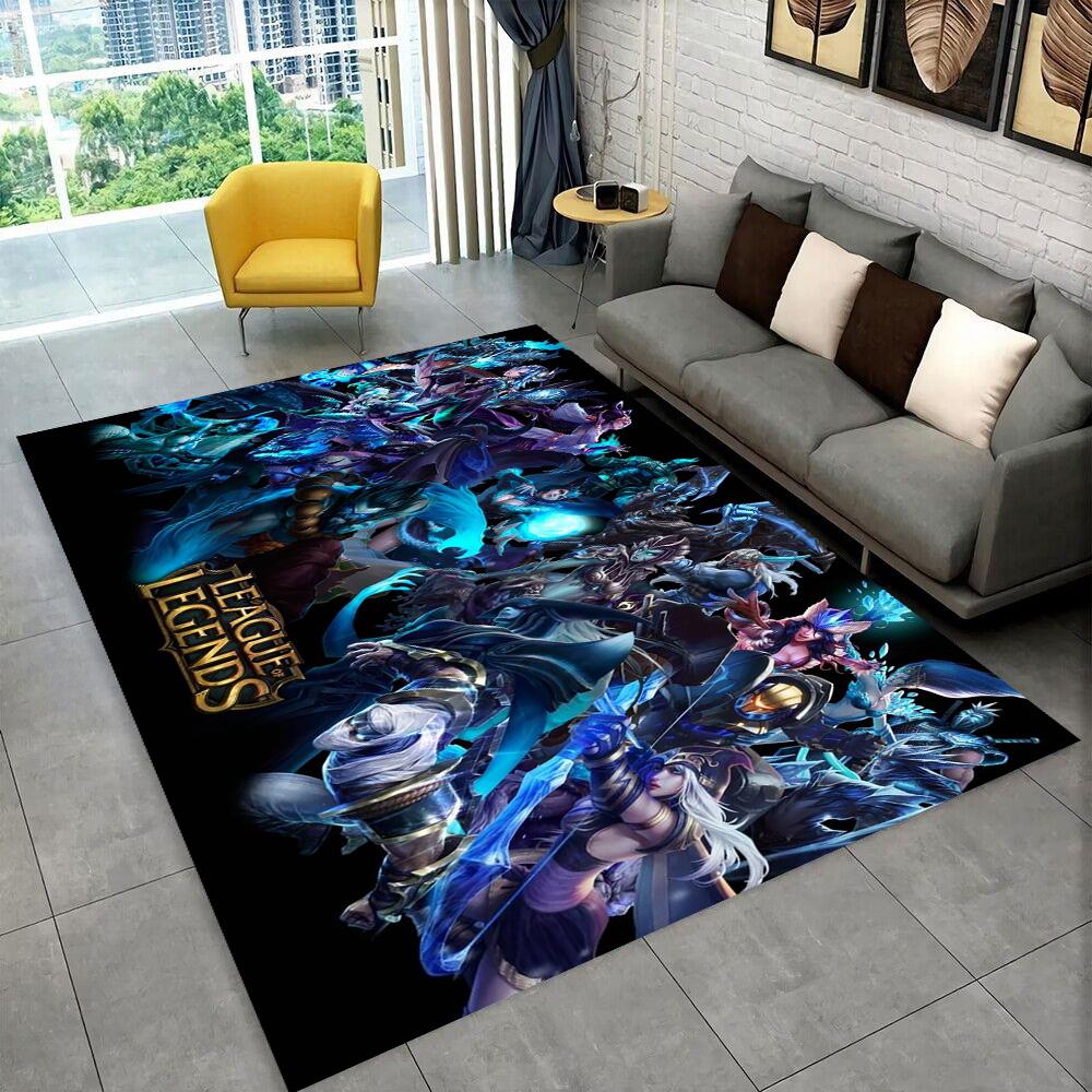 3D LOL League of Legends Jinx Game Gift Carpet Rug for Living Room Bedroom Home Sofa Decoration,kids Play Non-slip Floor Mat