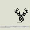 2D Flat Abstract Deer Metal Wall Art, Modern Black Silhouette with Rustic Wood Background for Home Decor