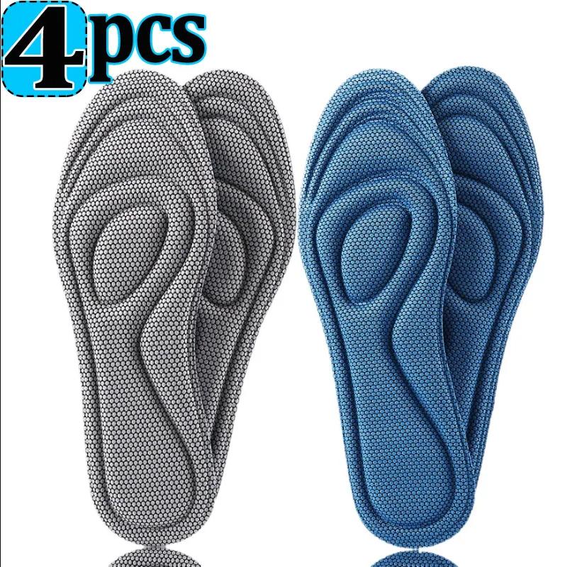 4pcs Nano Memory Foam Orthopedic Insoles for Shoes Antibacterial Deodorization Sweat Absorption Insert Sport Shoes Running Pads