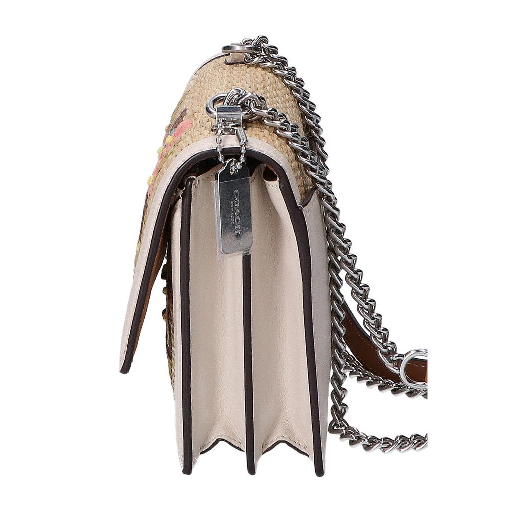 COACH CJ723 Mini Claire Crossbody Bag with Floral Embroidery Shoulder bag whiteUsed