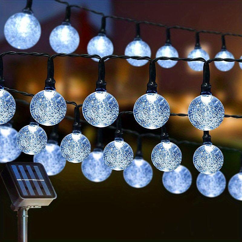 5m 7m 12m Outdoor Solar String Lights Fairy Bubble Ball Garden Festoon Garland Lamp for Wedding Camping Party Balcony Decoration