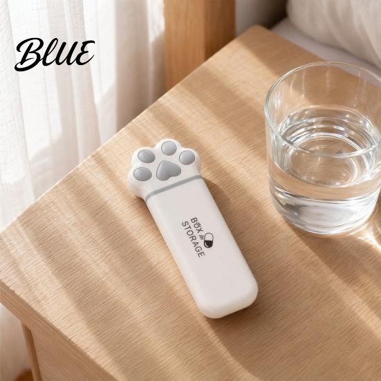 Daily Medication Organizer Portable Pill Box Cute Cat Paw Design