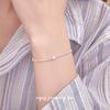 Cui Yan S925 Sterling Silver Korean Five-Pointed Star Bracelet for Women – Trendy Simple Design with Crushed Silver Beads.