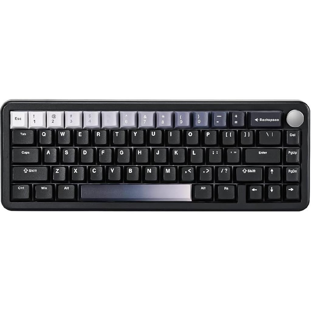 YUNZII B68 Wireless Mechanical Keyboard,Tri-Mode BT5.0/2.4GHz/USB-C,Cute PBT Keycaps,Hot Swappable Creamy Typing Gasket Mounted,RGB Backlit NKRO for
