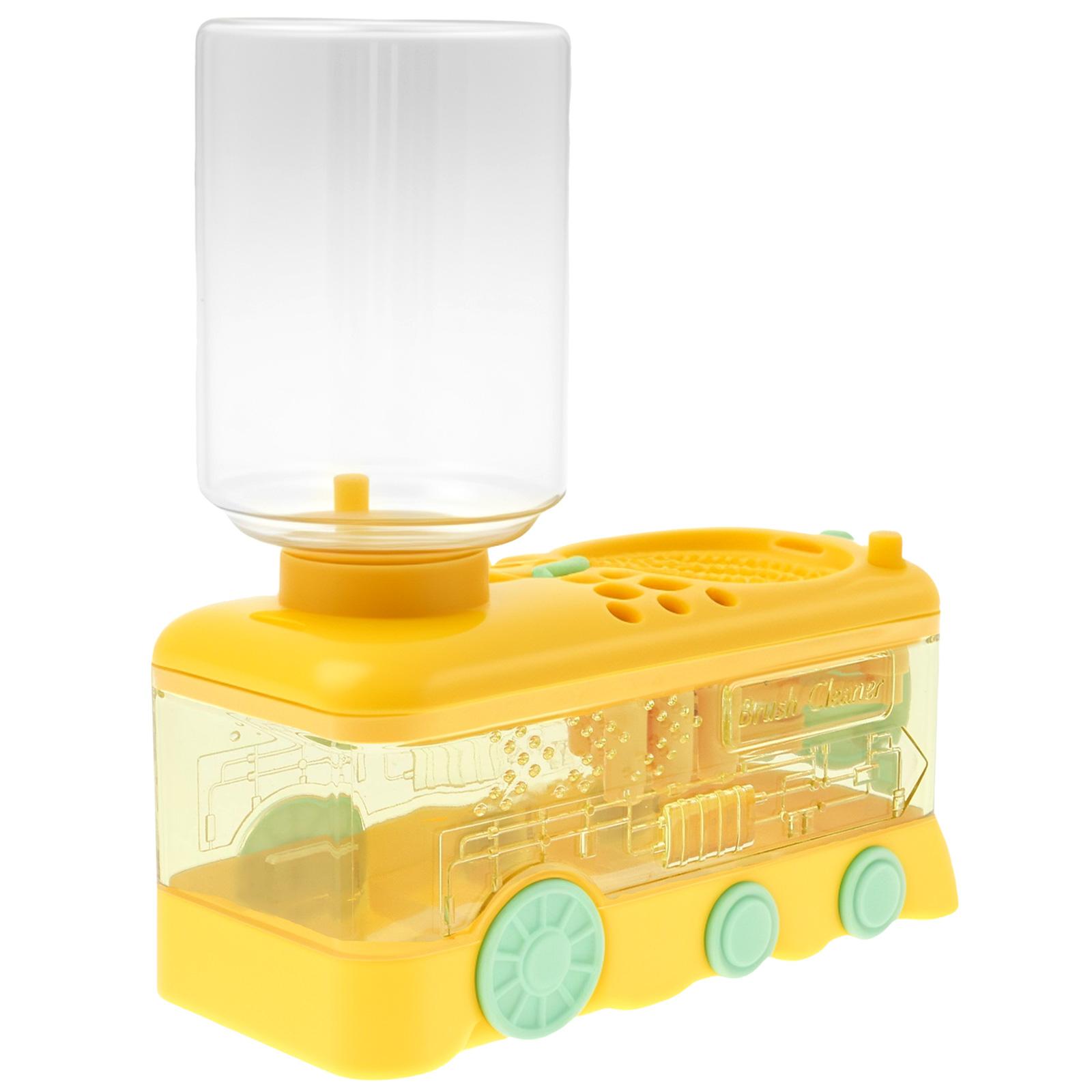 

Cartoon Bus Shaped Paint Brush Cleaner with Drain Portable Paint Brush Cleaning Tool Children Artists Painting Art Supplies жёлтый
