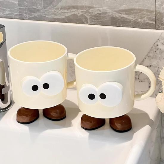 Yousheng 2Pcs Mouthwash Cups Cartoon Style Unbreakable Toothbrush Holders Kids Bathroom Cups Family Travel Water Mugs