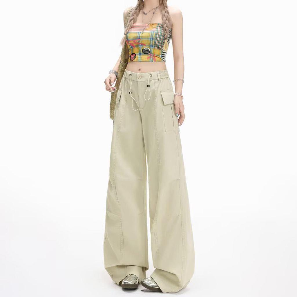 2026 Women's Korean Style Loose Casual Pants - Trendy, Versatile Spring/Summer Drop-Weight Straight Leg Cargo Pants.