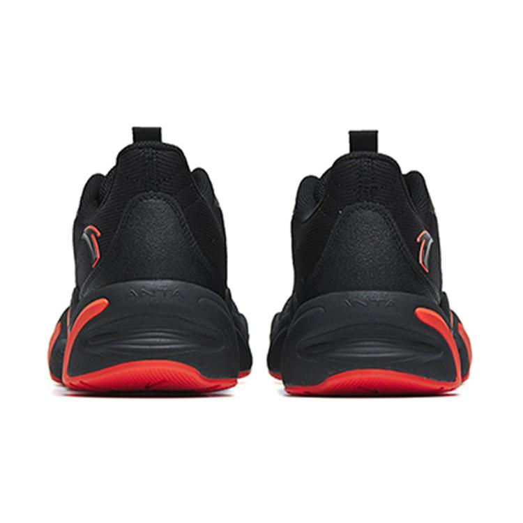 Anta Cushioning Breathable Lightweight Abrasion Resistant Low top Running Shoes Men's Black Orange 112245523-1