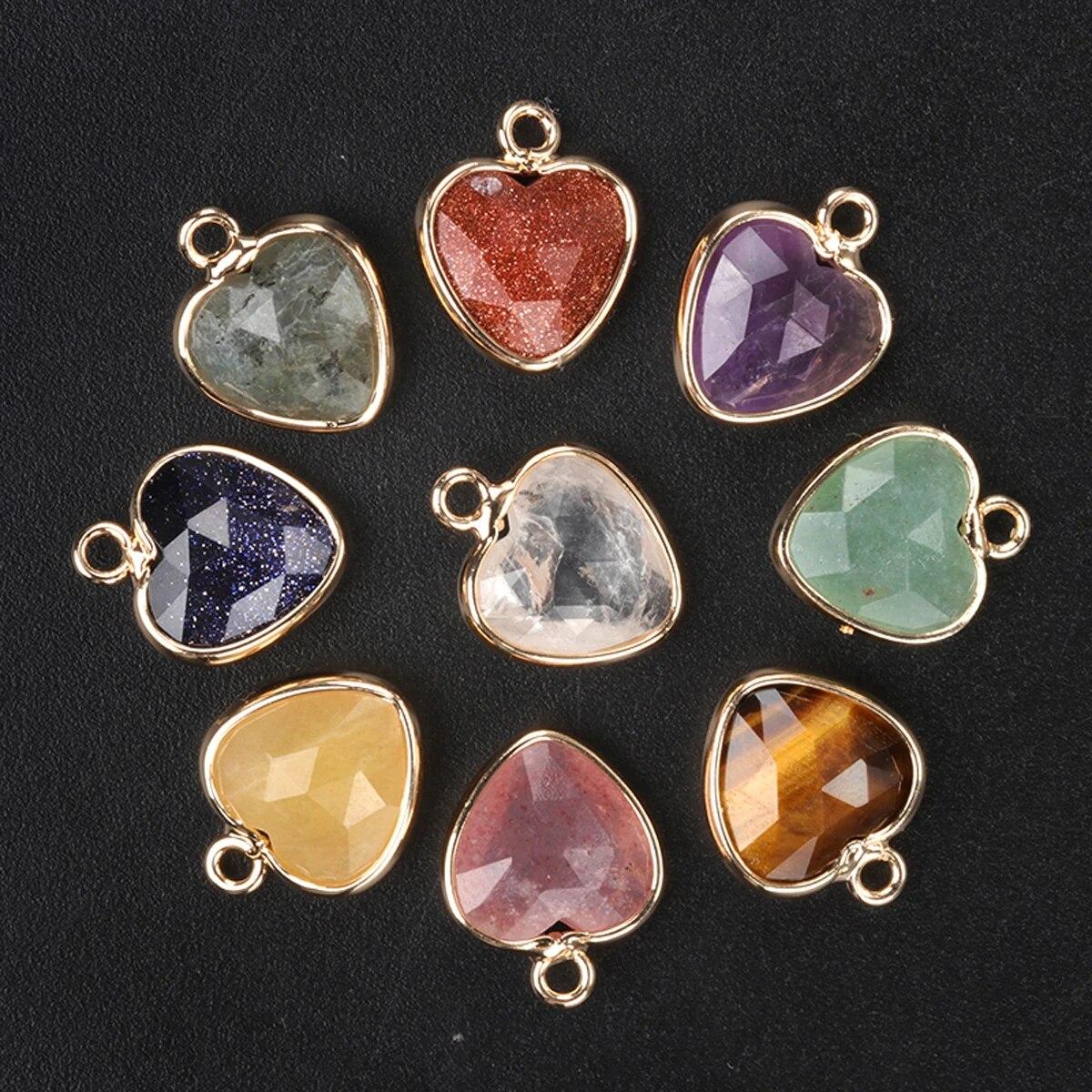 

2 шт. небольшой кулон из натурального камня амазонит в форме сердца граненый кулон для изготовления ювелирных изделий DIY ожерелье серьги аксессуар 11mm