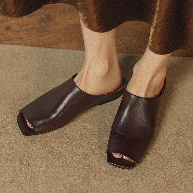 Fashion 2025 New Spring Summer Women Pumps Fashion Peep Toe Slip on Ladies Elegant Single Casual Shoes Thick Low Heel Dress Pumps Shoes