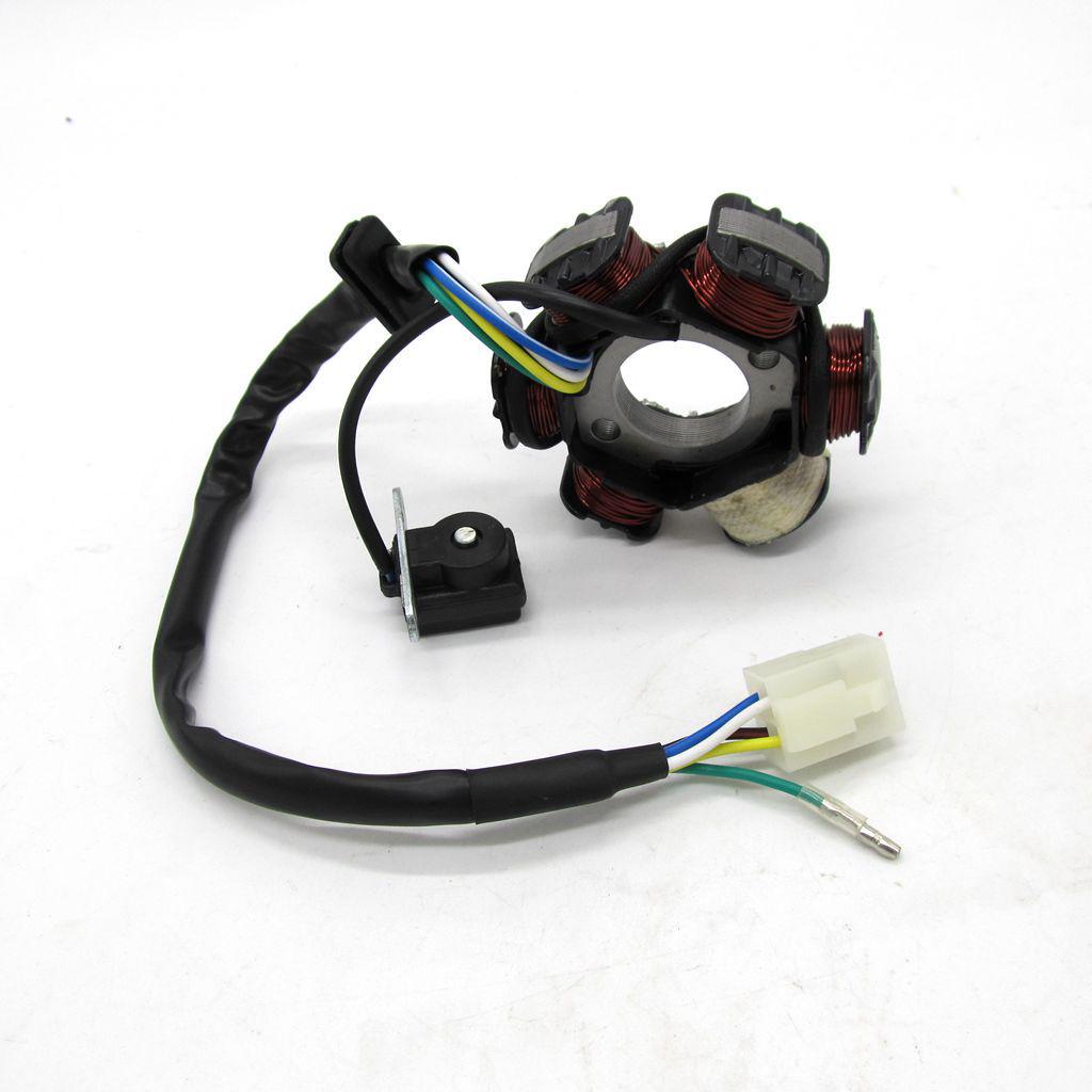 Horizontal Motorcycle Magneto Stator Coil, 6-Pole, Half Wave, 50-125cc ATV