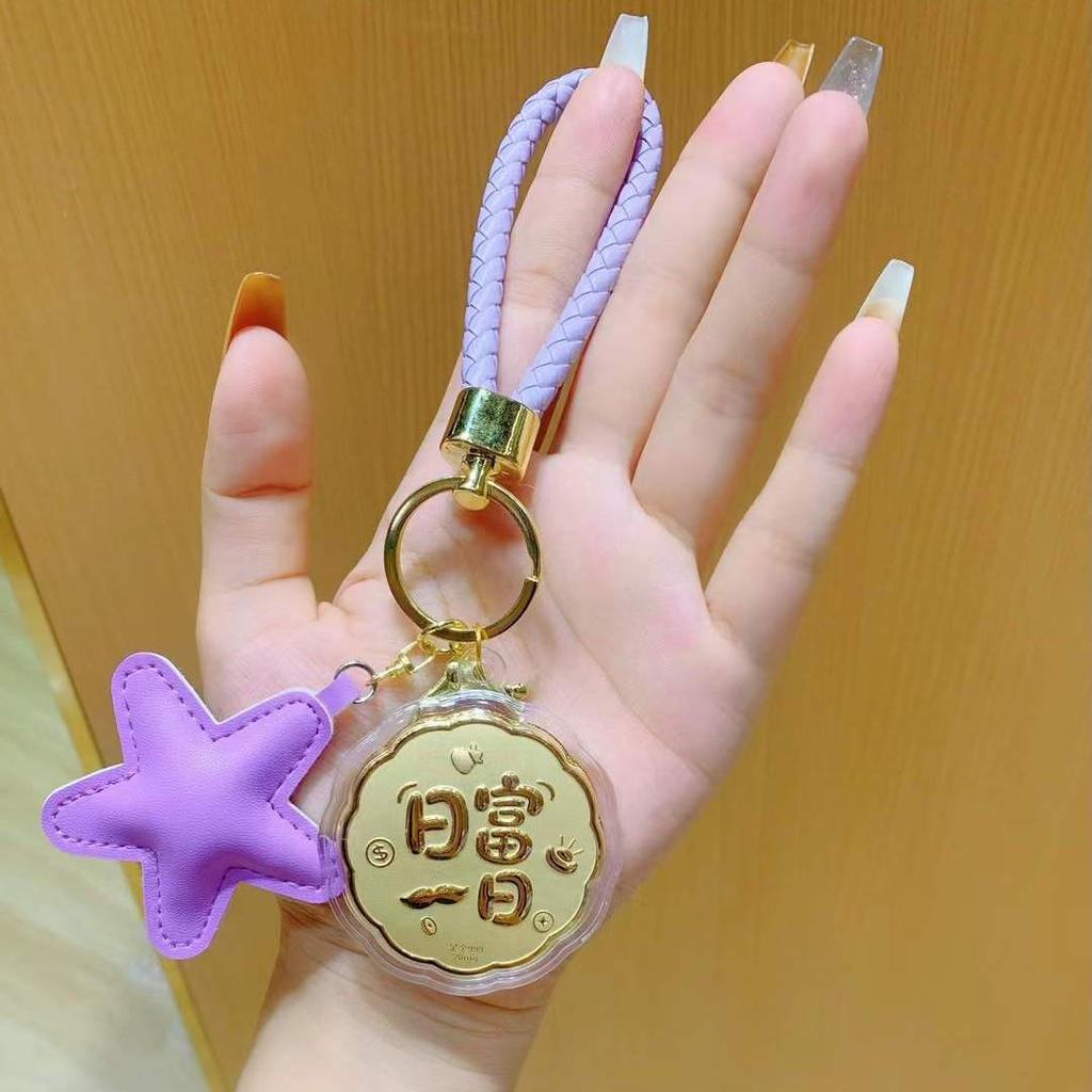 999 Pure Gold Mooncake Handbag Charm Keychain – Mid-Autumn Festival Gift