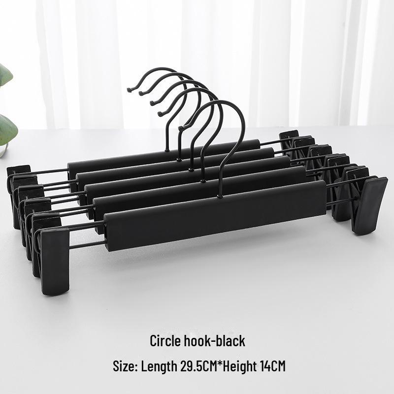

Пластиковая вешалка для одежды с противоскользящим покрытием и зажимами для мужских и женских брюк, черная