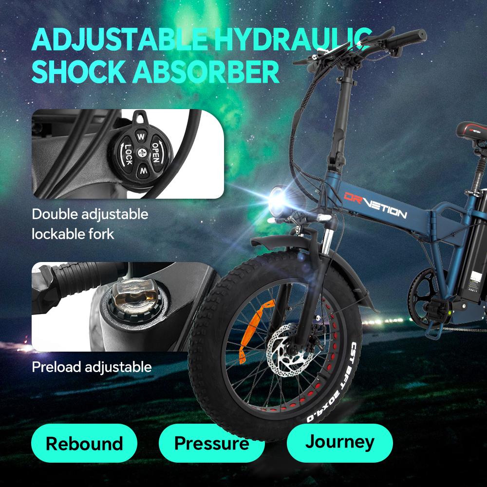 Electric Bike Foldable Drvetion 20" 750W Motor City Ebike Top Speed 45Km/h Max 80Km Load 150Kg AT20