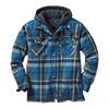 Men's Quilted Lined Button Down Plaid  Shirt Add Velvet To Keep Warm  Jacket With Hood