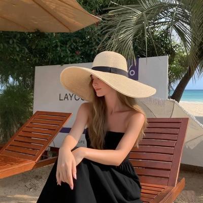 Women's Wide Brim Straw Hat - Summer Sun Protection, Beach Vacation Essential, Casual & Versatile.