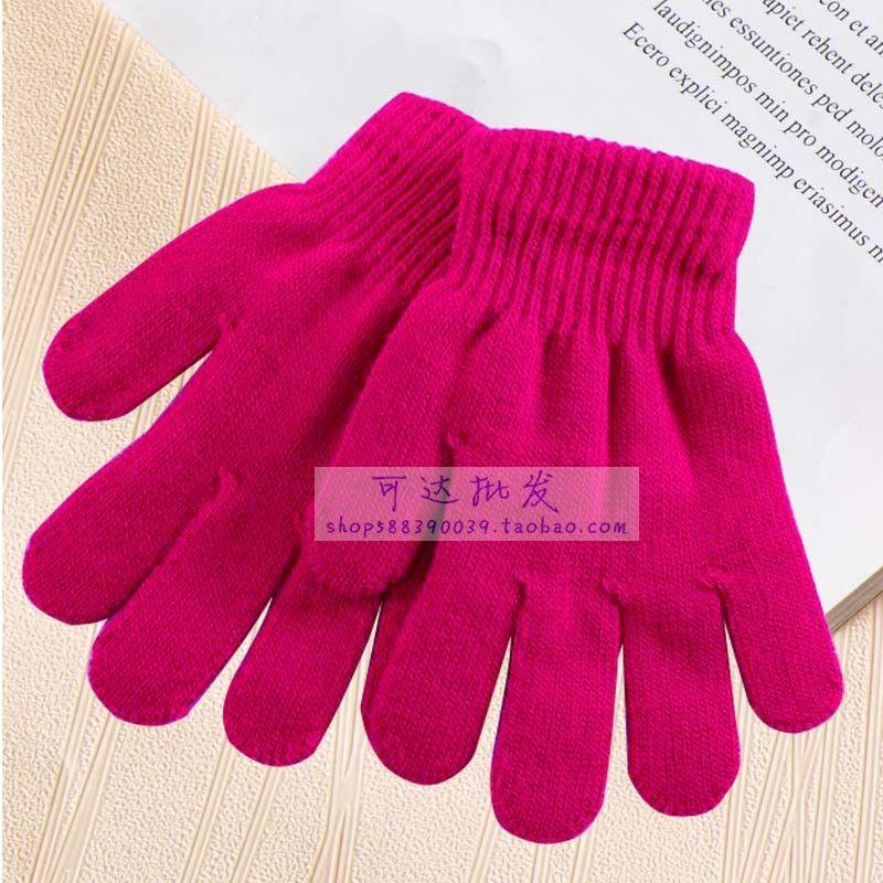 

Kids Color Heattech Hair Men and Women Finger Cotton Gloves Elementary School Student Etiquette Five Finger Protective Performance White Gloves Rose Red L