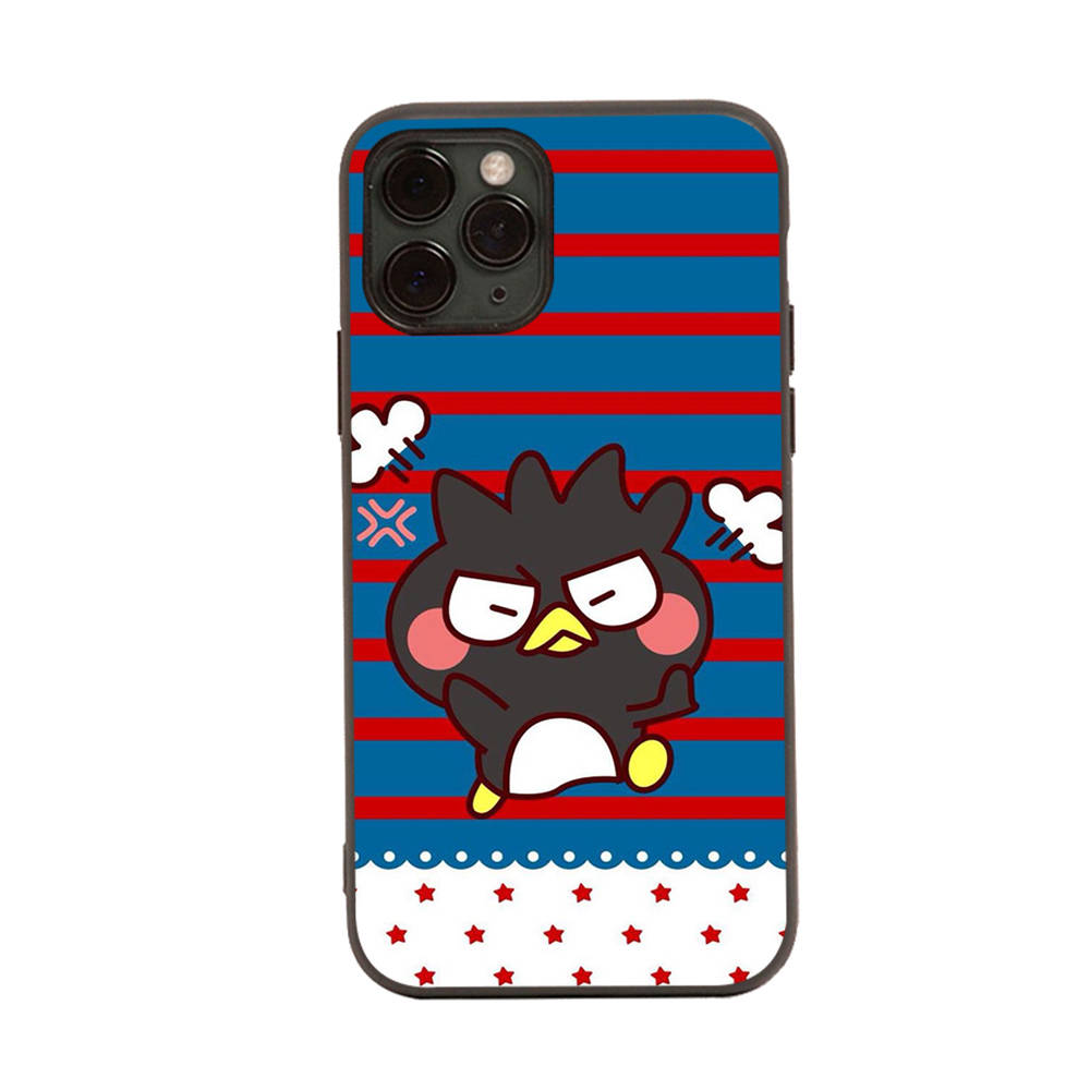 HK5 Badtz Maru Black Sofe Case for iPhone 16 15 Plus 14 13 Pro 8 SE XR XS Max P30 Nova 5T Y5P Y6 Y7 Y8P Y9 Realme C30 C33 C31 VIVO Y36 V27