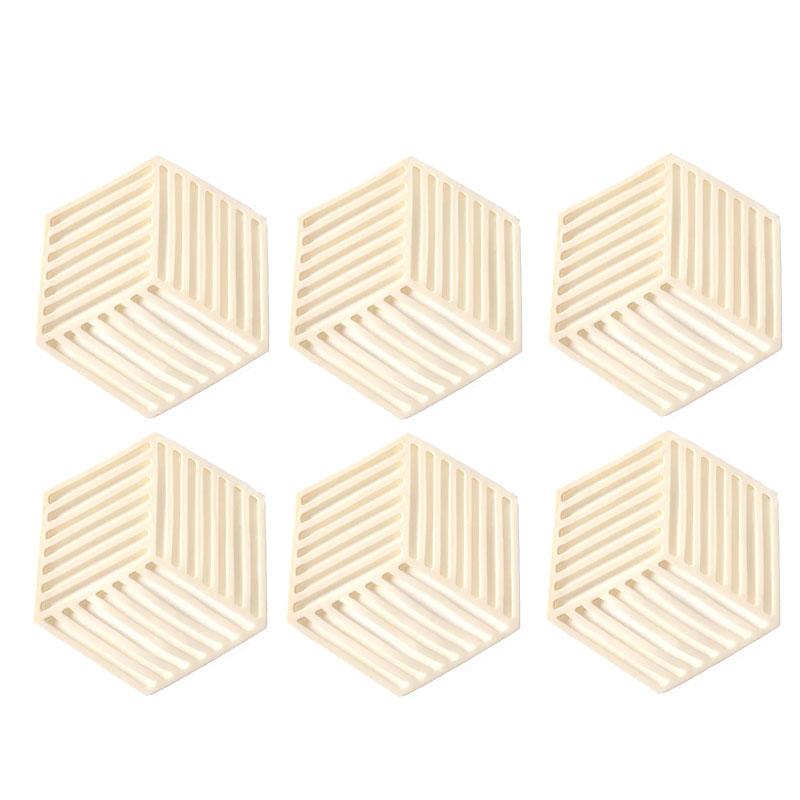1/3/6PCS Rubber Tableware Insulation Mat Coaster Cup Hexagon Mats Pad Heat-insulated Bowl Placemat Home Decor Eco-friendly