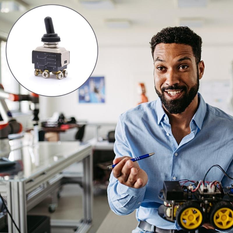 HY29D 3 Way Toggle Switches with 6 Pin Multiple Use PVC 6 Pin Button Switches for Residential Electrical Installations