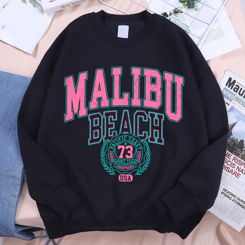 Malibu Beach Usa 73 Hoodie Men Women Loose Sweatshirt Creativity O-Neck Hoodies Street Fashion Oversize Hoody Couple Sportswear