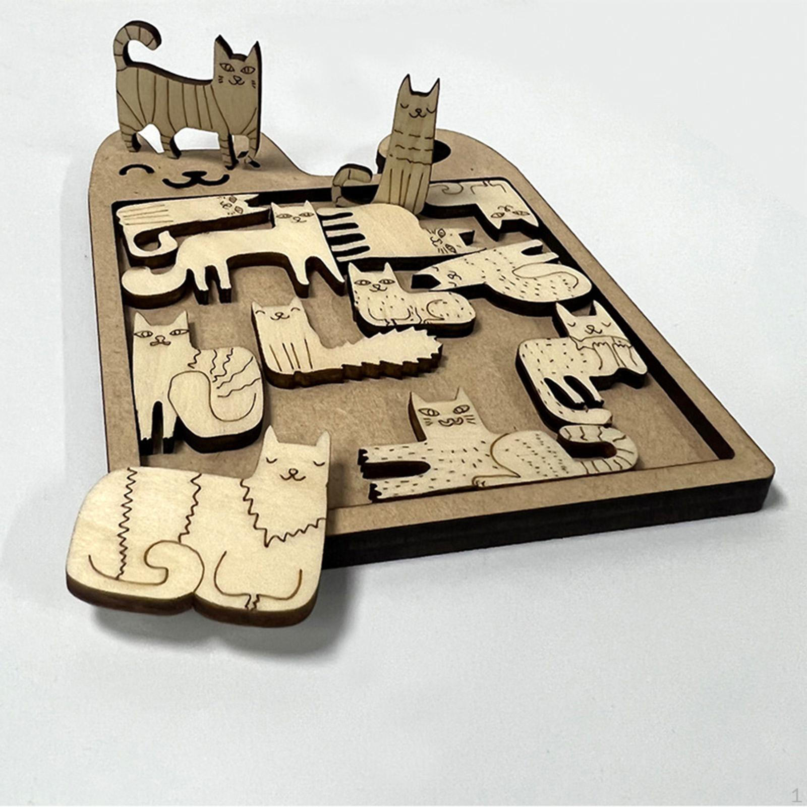 

Кошка 3D деревянная игрушка-головоломка Монтессори игрушки сложная головоломка для решения проблем cat basket