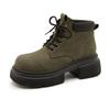 Women's Ankle Boots and Short Boots Thick-soled Lace-up Color-blocked Casual Women Shoe Autumn/winter Work Boots Female