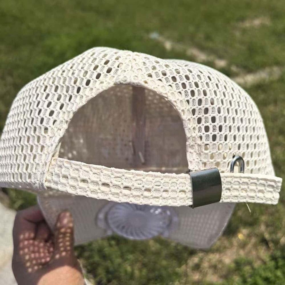 Portable Solar Powered Fan Baseball Cap Adjustable 300mA Rechargeable Fan Hat Long-lasting Lightweight Cooling Mesh Peaked Cap