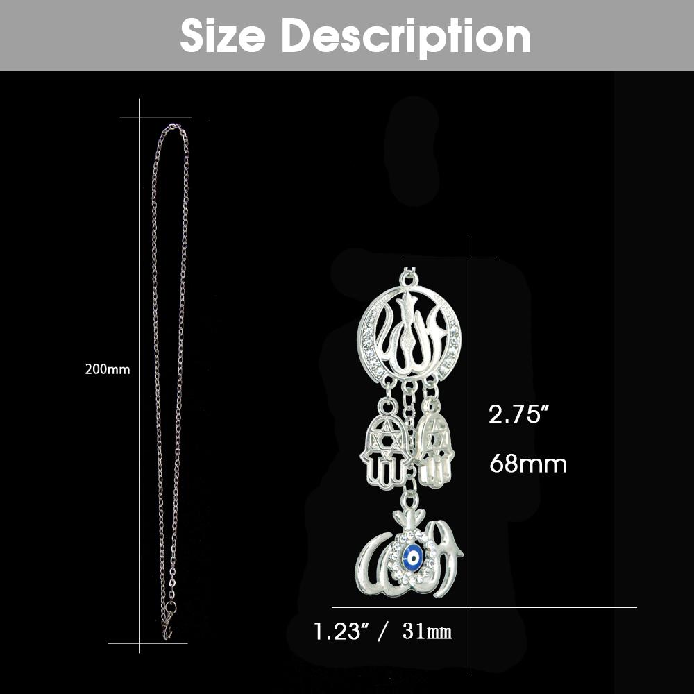 

Automobiles Interior islam muslim Allah Hamsa Hand Of Fatima Turkey Evil Eye Car Pendant Hanging Ornaments Accessories Gifts серебряный