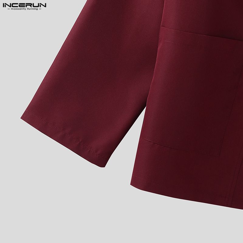 INCERUN Cárdigan Casual Holgado de un Botón para Hombre Tops Kimono Finos