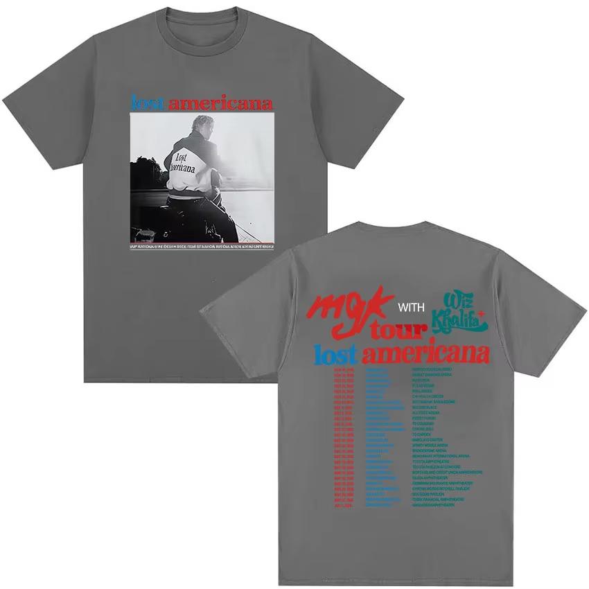 

Rapper MGK Lost Americana Tour 2026 Graphic TShirt Unisexs Women Pop Fans Fashion Vintage Cotton T Shirt Y2k Streetwear 4XL