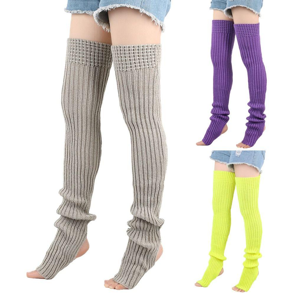 Knitted Leg Warmers Solid Color Warm Foot Cover Girl Accessories Boot Warmers  Dance Ballet Warmers