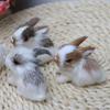 Cute Simulation Plush Rabbit Ornament Easter Furry Animal Model Bunny Miniature Home Decoration U5I0