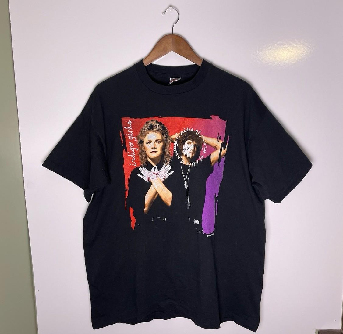 Vtg 90s 1992 Indigo Girls Rites Of Passage Folk Single Stitch T-Shirt Size XL S