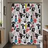 Waterproof Shower Curtain Dog Print Funny Dog Family Cartoon Novelty Bathroom Decor Pet Shower Curtain Liner