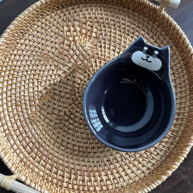 Cartoon Relief Ceramic Bowl, Household Kitchen Sauce Dish, Spoon, Seasoning Bowl, Hot Pot, Barbecue Flavor Dish Ceramic Bowl