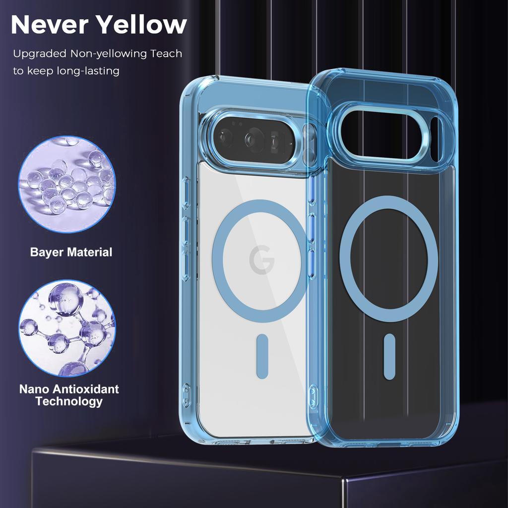 Luxury High Transparent Magnetic For Magsafe Wireless Charging Case For Google Pixel 10 Pro XL 9A Solid Color Bumper Back Cover