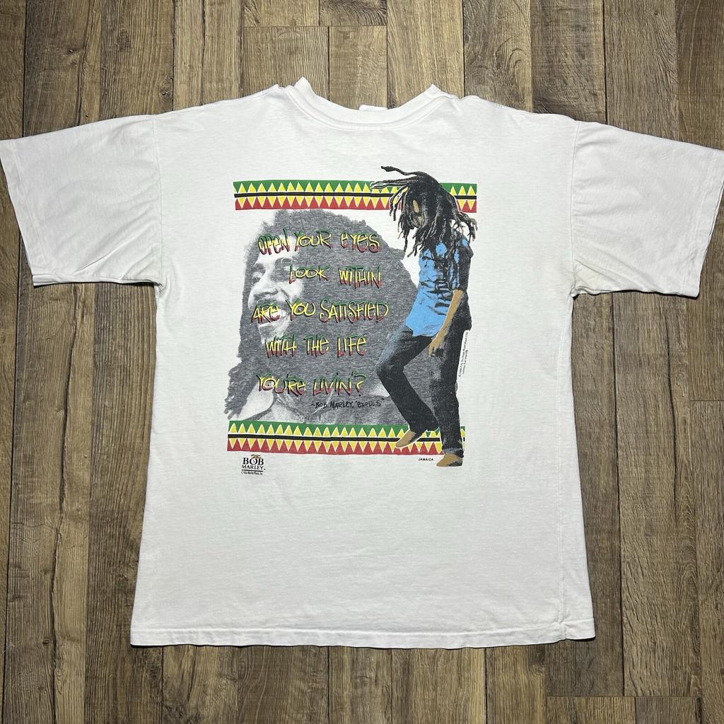 Vintage 90s Bob Marley Exodus T Shirt Mens Large Single Stitch Double Sided Unisex T-Shirt