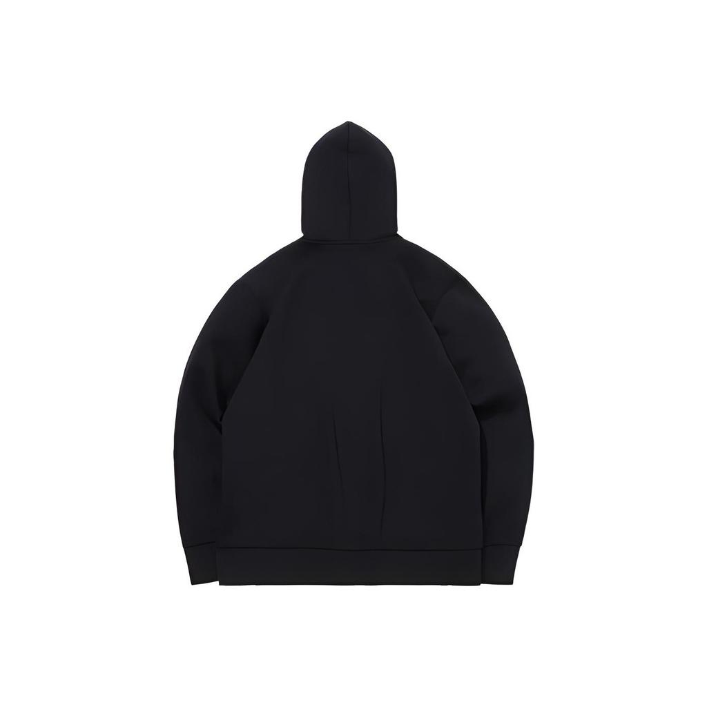 Li Ning Buchstabenlogo Fleece Kapuzenjacke Lässige Strick-Sportjacke Herrenjacke Standard-Schwarz AWDPD23-9