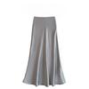 High-waisted, Slimming, Mid-length Satin and Acetate Smooth Skirt, Spring and Summer New Style Body-hugging Fishtail A-line Long Dress