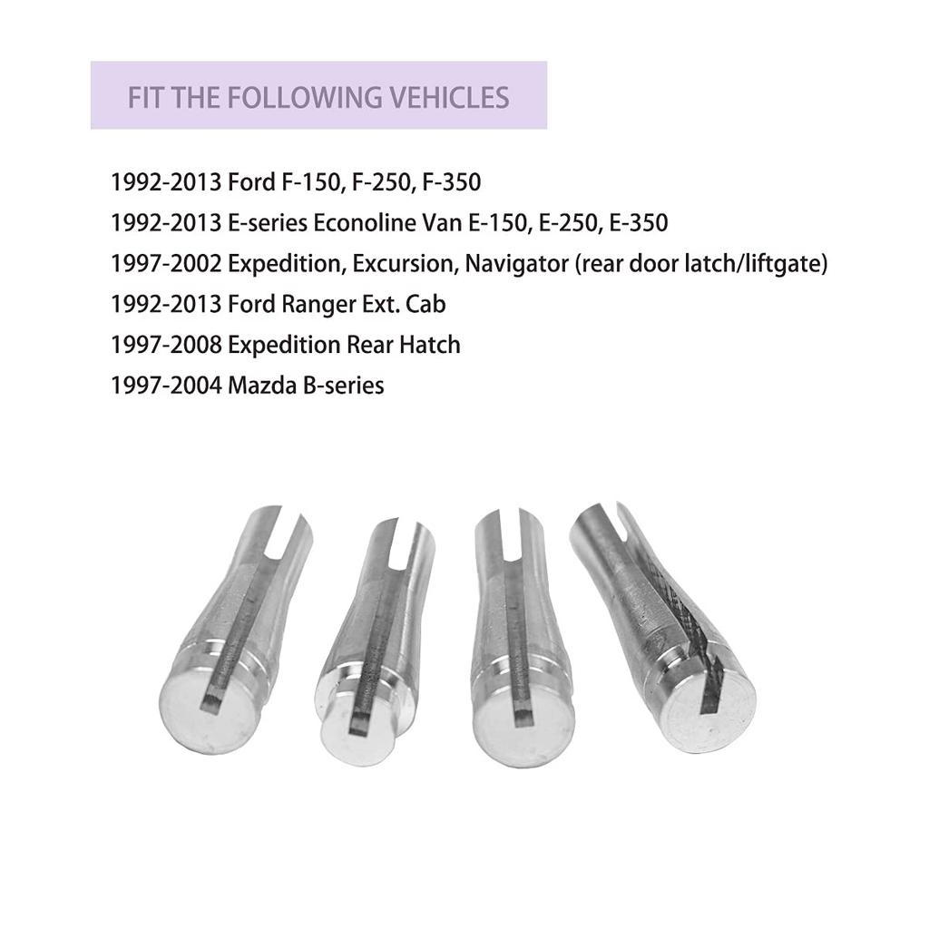 4 ENDS Door Latch Cable Repair Kit for Ford F-150 F-250 F-350 E-Series Ranger Expedition Excursion Navigator (2 Cables) Aluminum