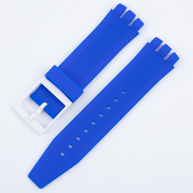 Concave Mouth 24x22mm Soft Silicone Rubber Colorful Watch Band Accessories For Swatch Strap For IRONY SCUBA 200 Belt Pin Buckle